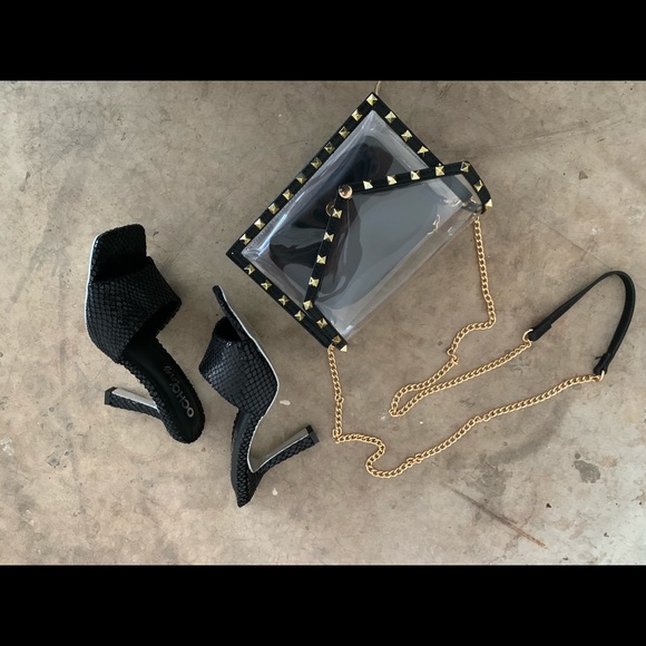 black square front heels